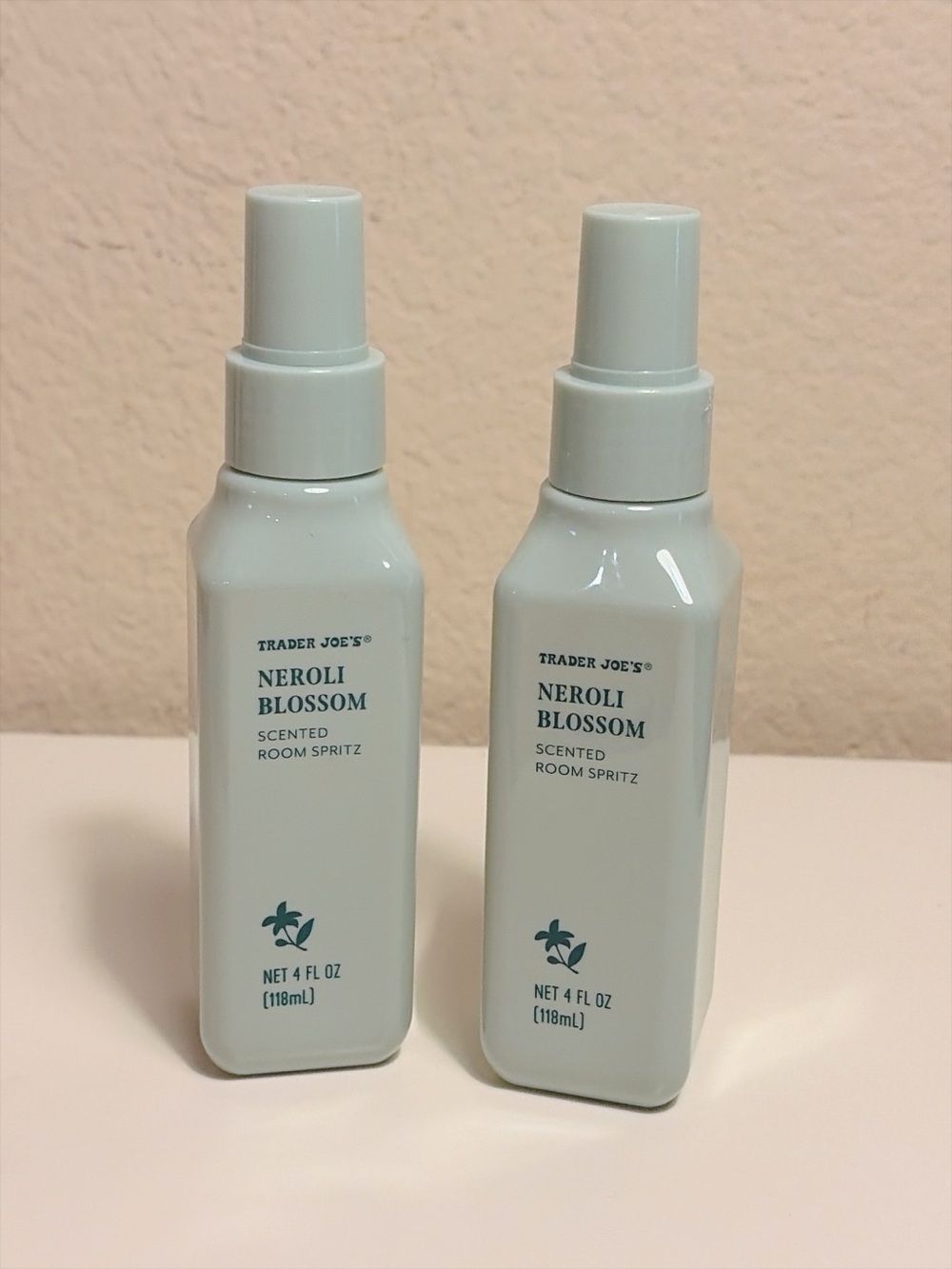 2 Pack Trader Joe’s Neroli Blossom Scented Room Spritz 4 FL OZ Each
